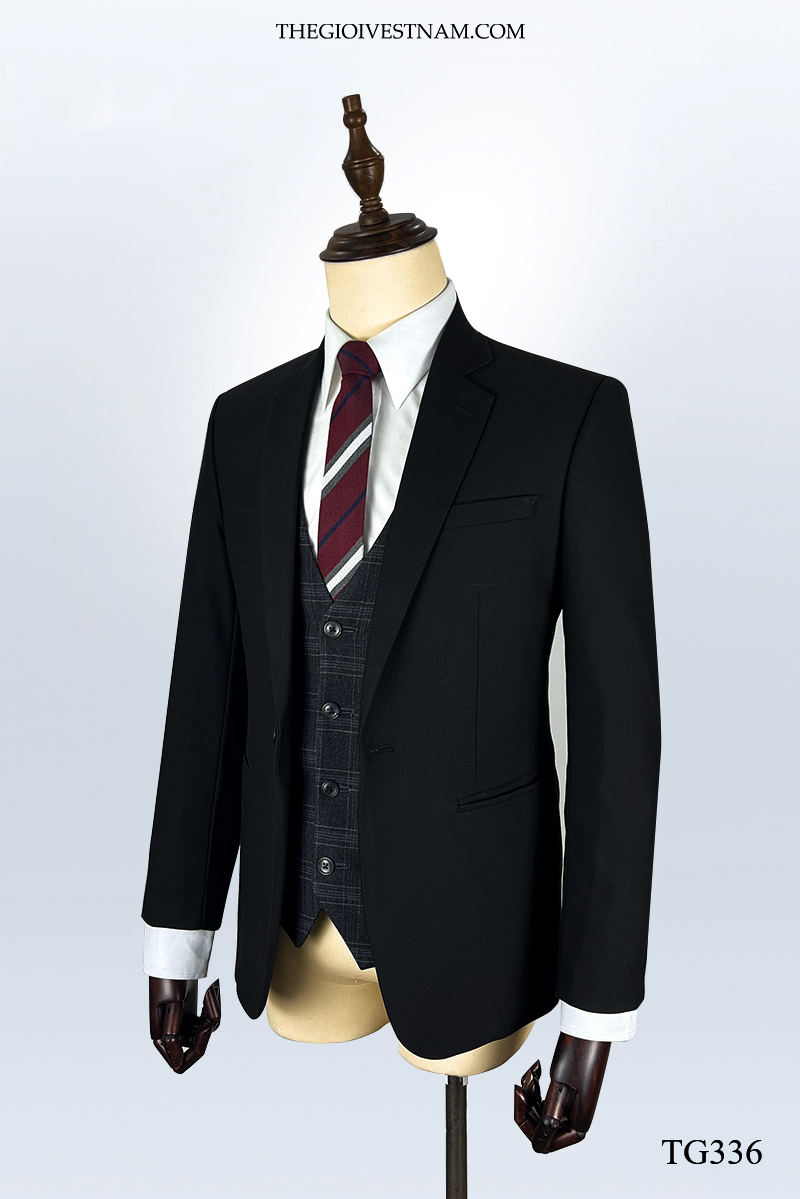 Bộ suit đen trơn một nút TG336 #1